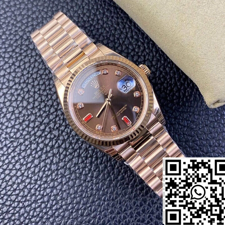 Day Gold EW Rolex Factory Date Rose 118235 0128